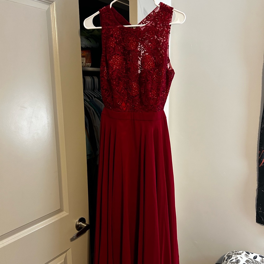 High Neck Lace Prom Dress